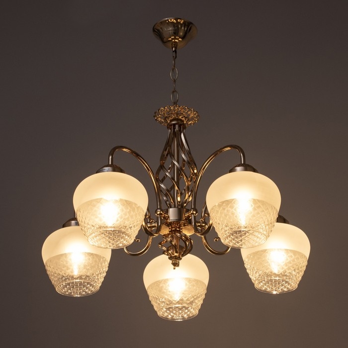 Люстра Люстра "Эбби" 5х60Вт Е27 Золото 46х46х88(48)см