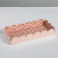 Коробка для печенья, кондитерская упаковка с PVC крышкой, Bon appetit, 21 х 10.5 х 3 см