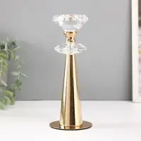 Подсвечник на 1 свечу &laquo;Альфия&raquo;, под золото, d=4 см, 7.5&times;7.5&times;20 см