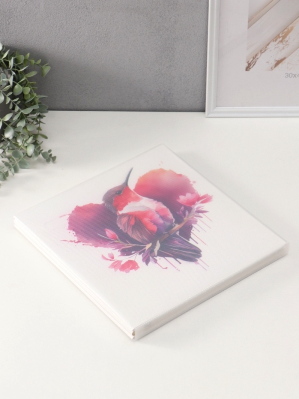 Фотоальбом магнитный 20 листов Фотоальбом магнитный 20 листов "Птица и сердце" кожзам, в коробке 2,6х32х33,5 см