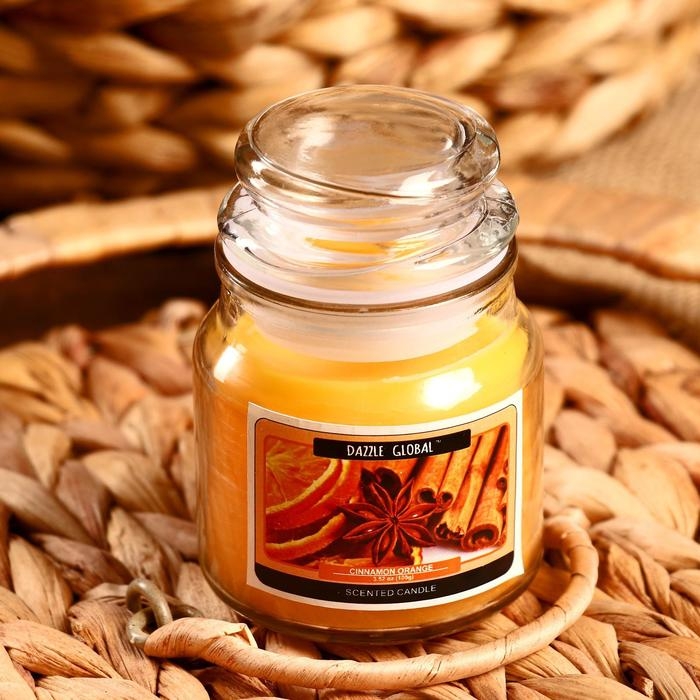 Свеча в банке Свеча в банке "Корица, апельсин" 100 гр (вес брутто 247 г) 6х9х9 см