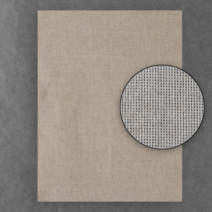 Канва для вышивания льняная, №14, 30 × 40 см, цвет бежевый Канва для вышивания льняная, №14, 30 × 40 см, цвет бежевый