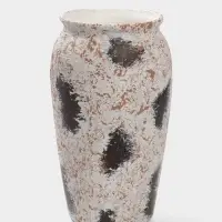 Ваза настольная керамика "Дези" 25х12 см, бело-коричневый