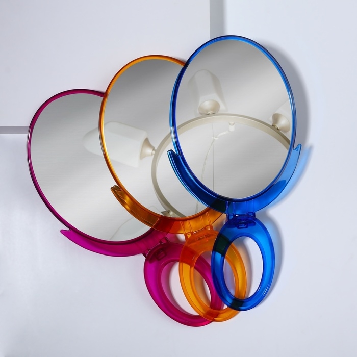 Зеркало настольное - подвесное, зеркальная поверхность 12,5 × 16,5 см, цвет МИКС