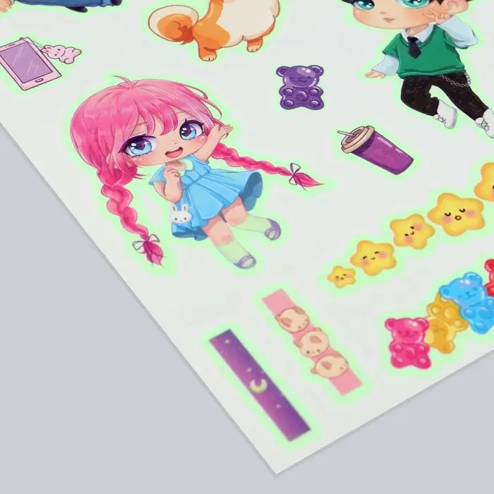 Переводные татуировки детские «Аниме», светятся в темноте, 14×21 см Переводные татуировки детские «Аниме», светятся в темноте, 14×21 см