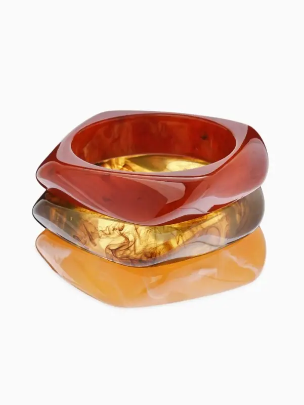 Набор 3 браслета манжета &laquo;Тренд&raquo;, акрил, разноцветный