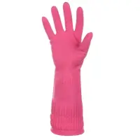 Перчатки с манжетой тм VETTA, размер М, 38см, пара 100г, латекс, розовый цвет