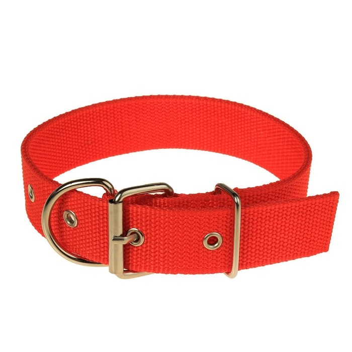 Ошейник клепаный, 48,5 х 3 см, ОШ 31-40 см, полиэстер, красный Ошейник клепаный, 48,5 х 3 см, ОШ 31-40 см, полиэстер, красный