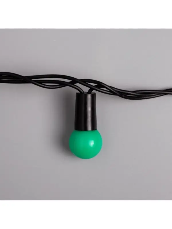 Гирлянда &laquo;Нить&raquo; 20 м с насадками &laquo;Шарики 1.5 см&raquo;, IP44, тёмная нить, 200 LED, свечение зелёное, 8 режимов, 220 В