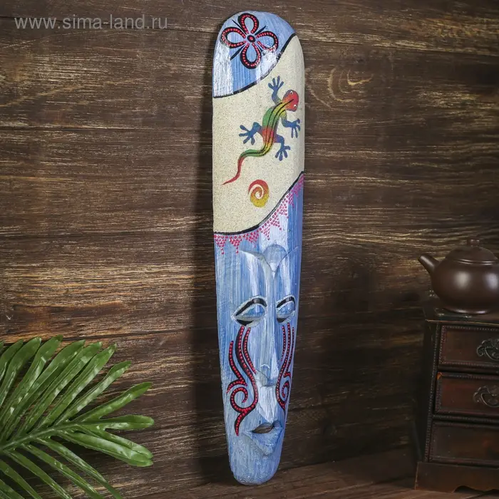 Настенная маска Настенная маска "Геккон" дерево, песок 2,5х11х50 см