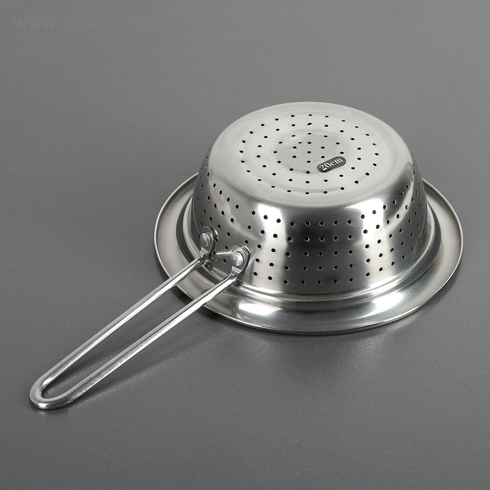 Дуршлаг из нержавеющей стали Доляна «Гудвин», d=20 см, длинная ручка Дуршлаг из нержавеющей стали Доляна «Гудвин», d=20 см, длинная ручка