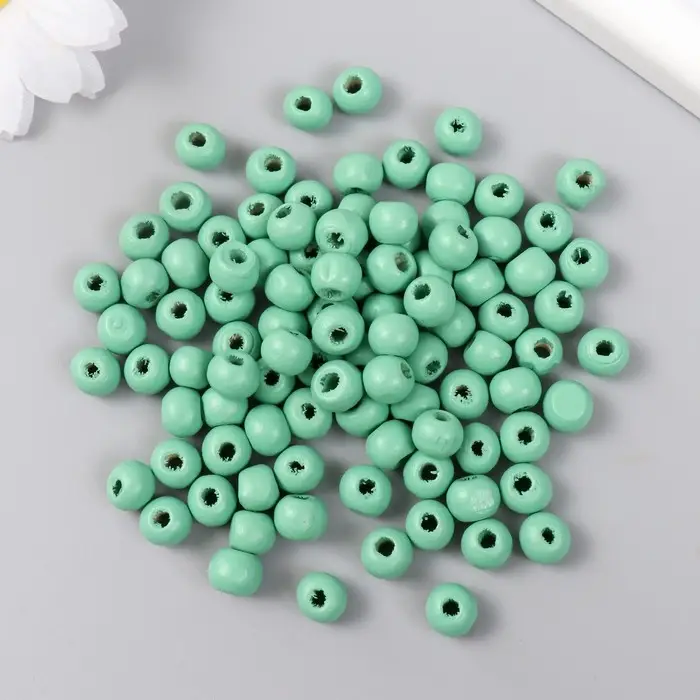 Бусины для творчества дерево "Зелёная флорида" d-0,8 см, набор 20 гр