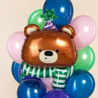 Воздушный шар фольгированный 38" &laquo;Мишка в колпачке&raquo;