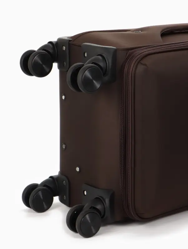 Чемодан на колёсах TEXTURA, кодовый замок, с увеличением, 36&times;25&times;58 см, 20", коричневый