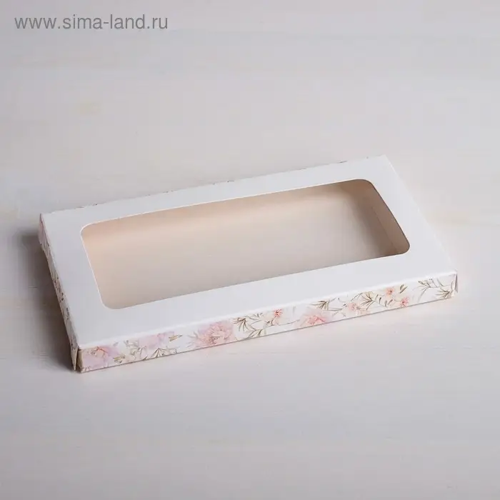 Коробка для шоколада, кондитерская упаковка, «Нежность», с окном, 17.3 х 8.8 х 1.5 см Коробка для шоколада, кондитерская упаковка, «Нежность», с окном, 17.3 х 8.8 х 1.5 см