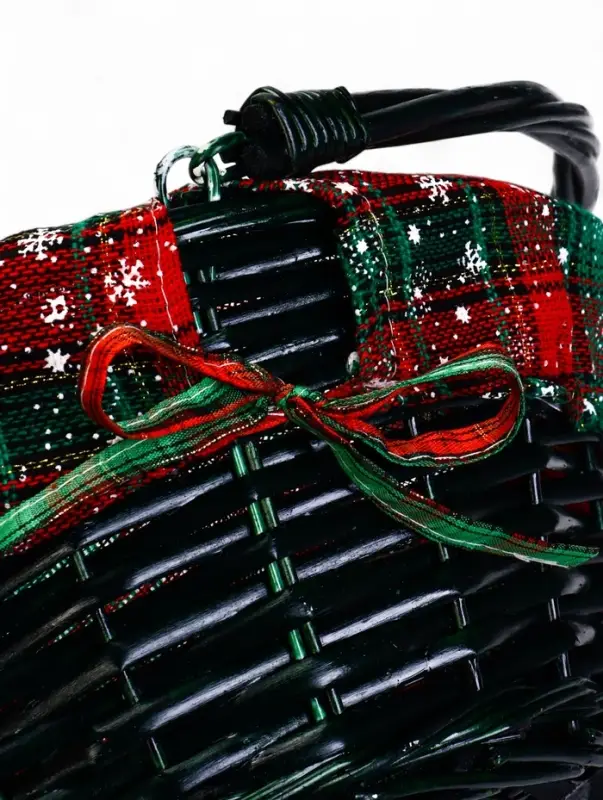 Корзина плетеная 32 х 32 х 14 см, ручка h=14 см зеленый НГ ткань Корзина плетеная 32 х 32 х 14 см, ручка h=14 см зеленый НГ ткань