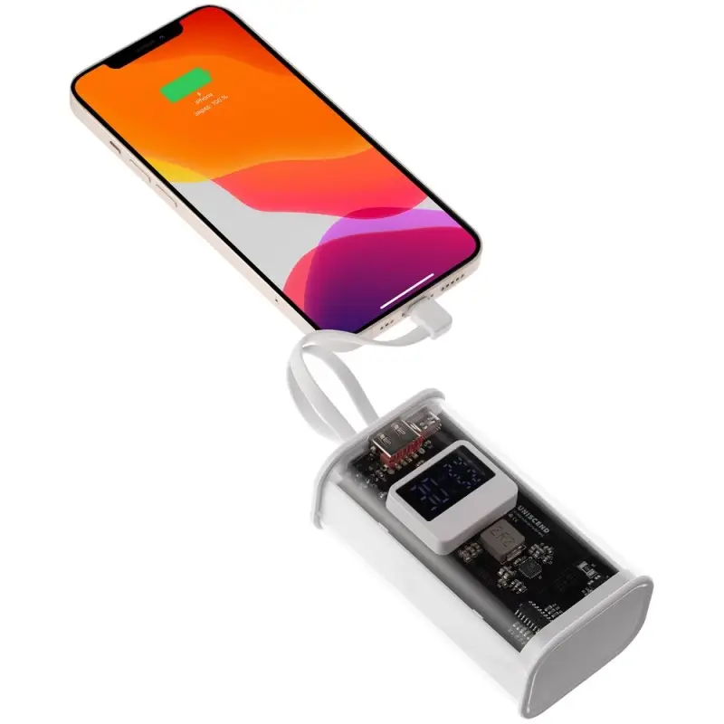 Аккумулятор c быстрой зарядкой Trellis Geek 10000 мАч, белый Аккумулятор c быстрой зарядкой Trellis Geek 10000 мАч, белый