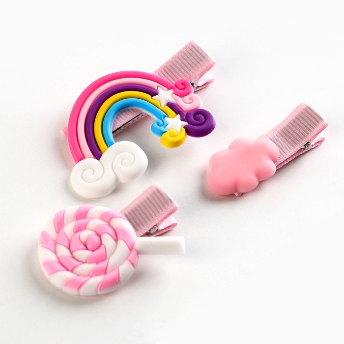 Заколки для волос детские«Мечтай как единорог», 3 шт, 7,5 х 10 см Заколки для волос детские«Мечтай как единорог», 3 шт, 7,5 х 10 см