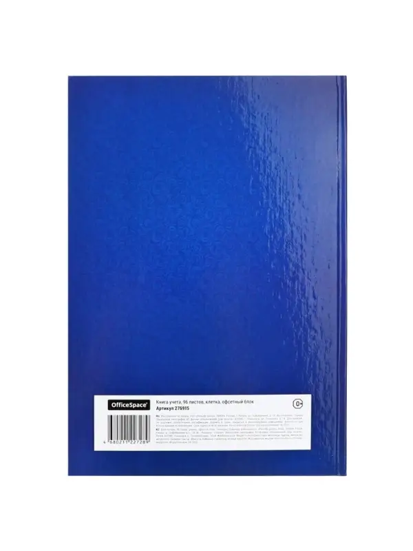 Книга учета, 96 листов, обложка картон 7БЦ, блок газетный, клетка, РФ, сине-красный