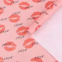 Бумага упаковочная крафт &laquo;Поцелуи&raquo;, 70&times;100 см