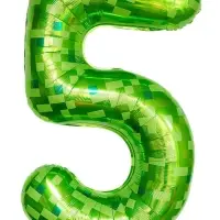 Воздушный шар фольгированный 40" цифра "5" пиксели, в ин.уп.