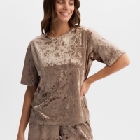 Комплект женский  (футболка и шорты) KAFTAN Velvet р. 40-42, кофейный