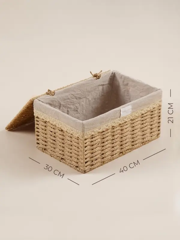 Корзина для хранения SL Home, плетёная, ручной работы, 40&times;30&times;21 см