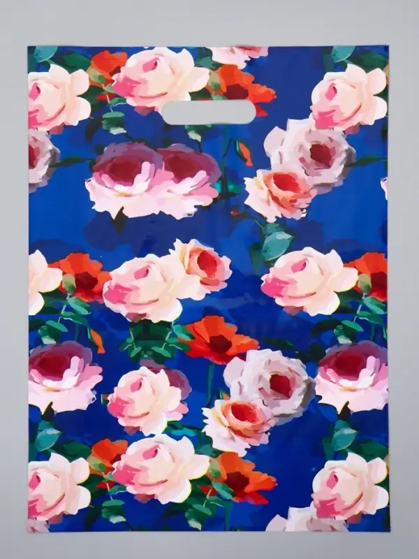 Пакет полиэтиленовый с вырубной ручкой "Цветение" 30 х 40 см 60 мкм