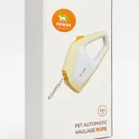 Рулетка - поводок для собак, лента 3 метра, белая, бежевая