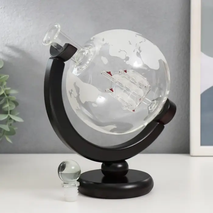 Сувенирный винный набор "Корабль в шаре" графин 800мл бокалы 250мл 7х8,5х8,3см 27х16,5х36 см