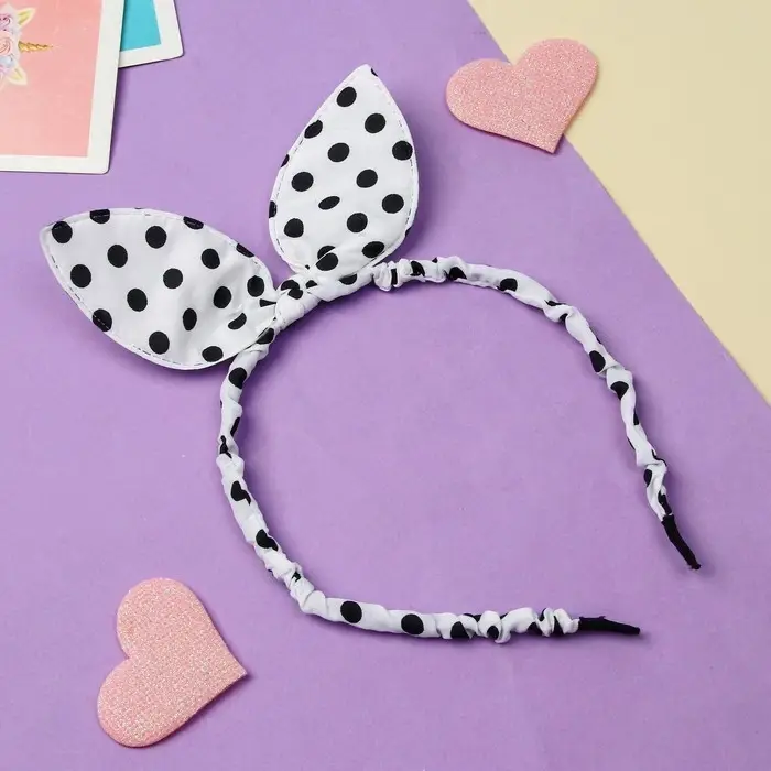 Ободок для волос «Веселые ушки», горох, белый Ободок для волос «Веселые ушки», горох, белый