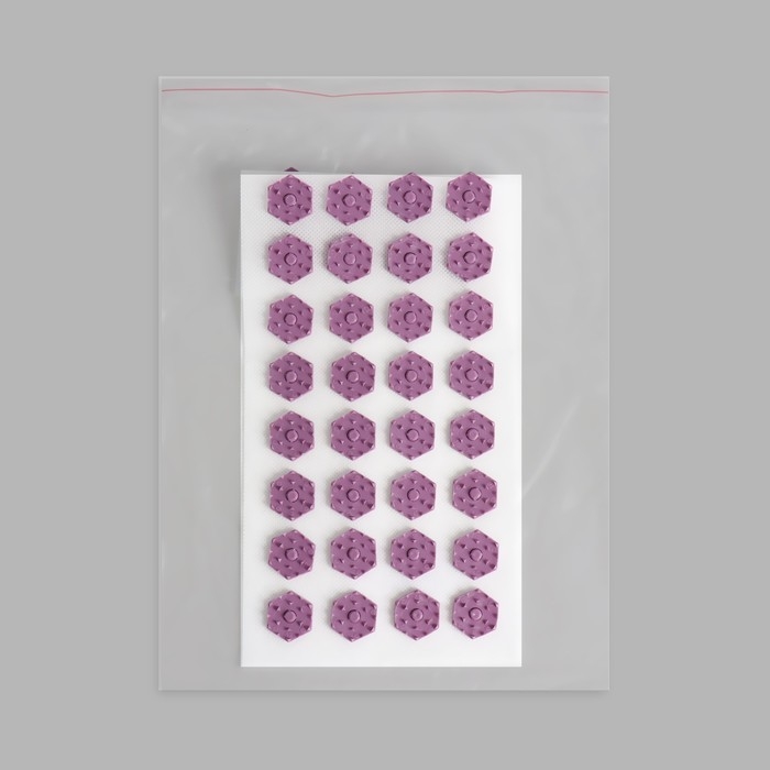 Ипликатор-коврик, основа спанбонд, 40 модулей, 14 × 32 см, цвет белый/лавандовый