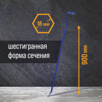 Лом-гвоздодер ТУНДРА, 65 сталь, шестигранный, 900 х 16 мм