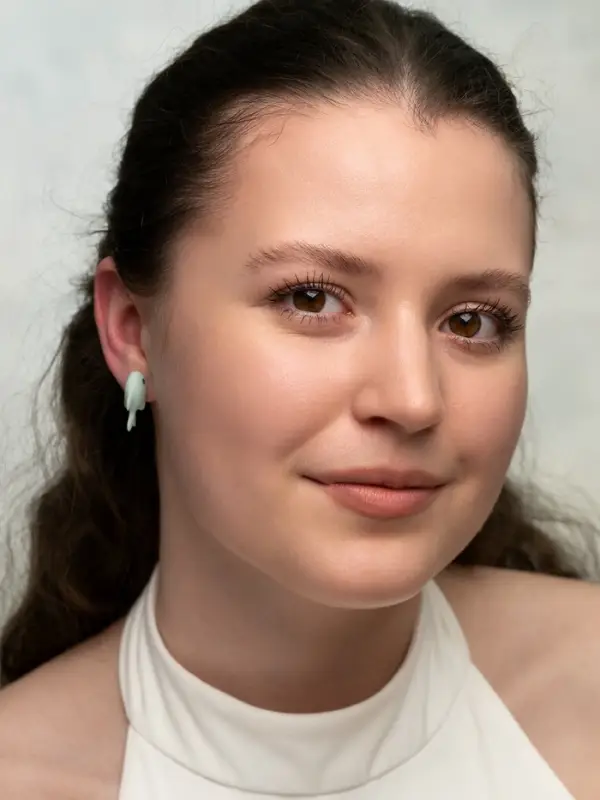 Серьги из полимерной глины &laquo;Акула&raquo;, голубые