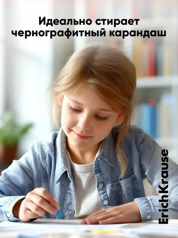 Ластик ErichKrause Hybrid, 54&times;18&times;7.5 мм, мягкий, гипоаллергенный