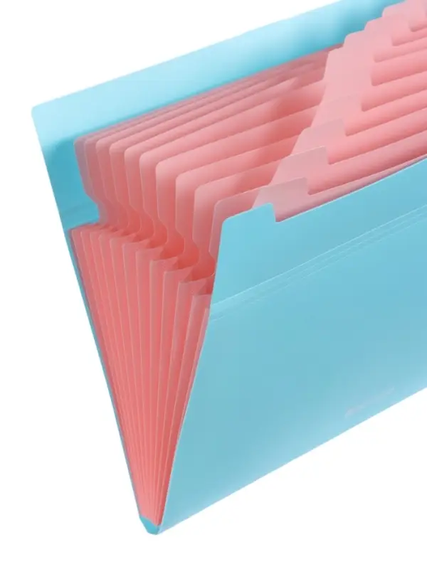 Папка А4 Haze, 12 отделений, 600 мкм, на кнопке, голубая