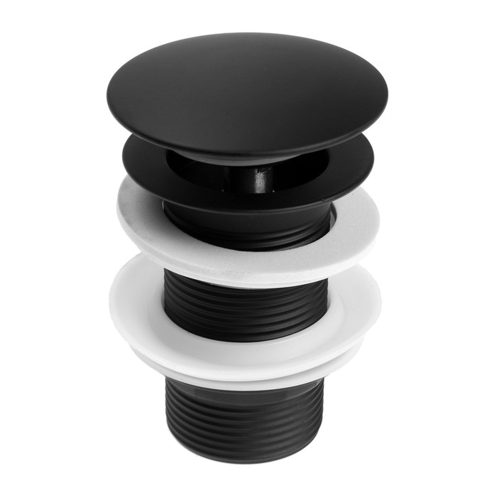 Донный клапан ZEIN engr, большая кнопка, нержавеющая сталь, черный Донный клапан ZEIN engr, большая кнопка, нержавеющая сталь, черный