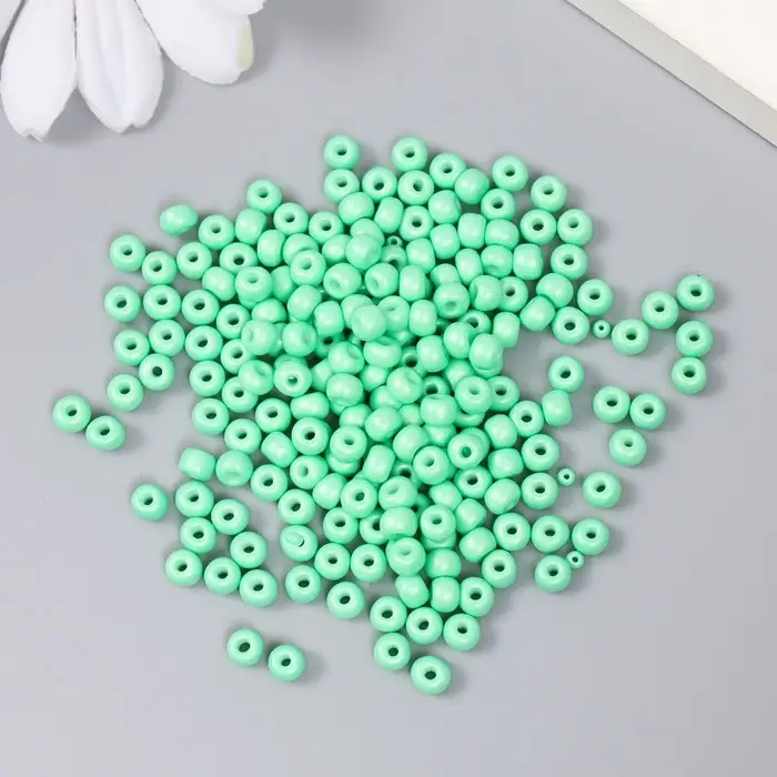 Бисер стекло 6/0  Бисер стекло 6/0 "Серо-зелёный" 15 гр