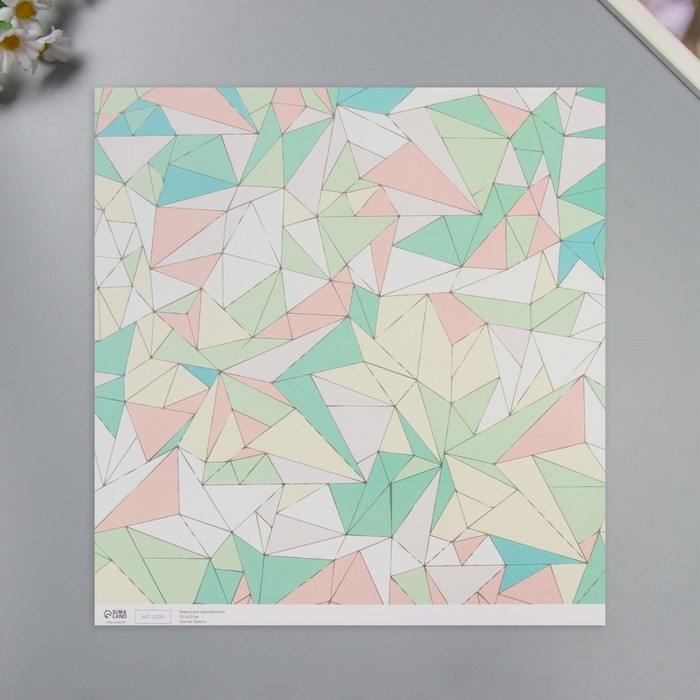 Бумага для скрапбукинга Бумага для скрапбукинга "Ломанные линнии" плотность 180 гр набор 5 шт 30,5х32 см