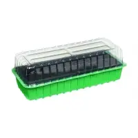 Мини-парник для рассады, 40&times;16&times;13 см, 2 вставки, 8 ячеек, зелёный, Greengo