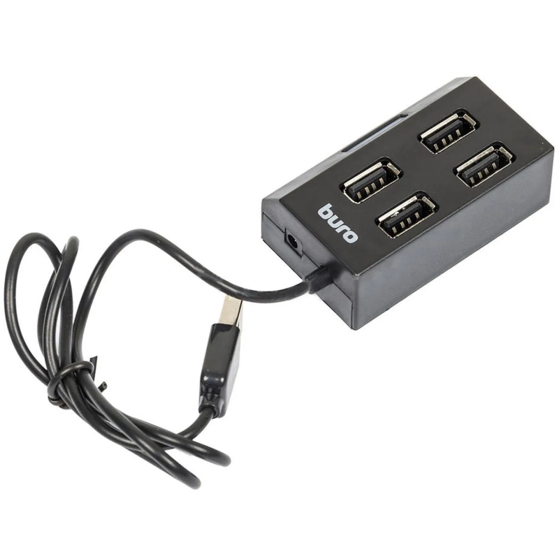 Разветвитель USB 2.0 Buro BU-HUB4-U2.0 4порт. черный