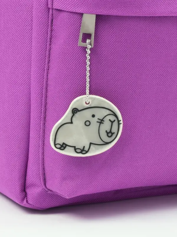 Светоотражающий элемент двусторон капибарка 4,8*4,5см цепочка белый АУ Светоотражающий элемент двусторон капибарка 4,8*4,5см цепочка белый АУ