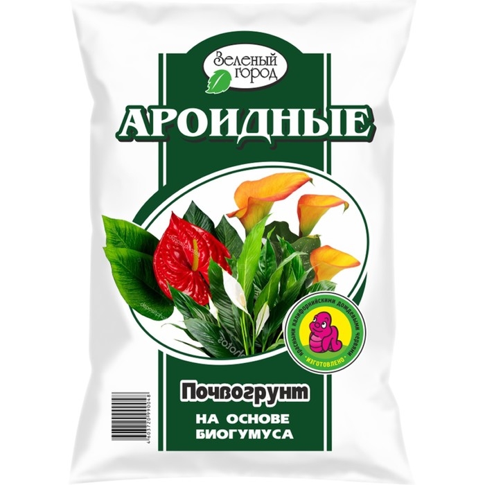 Почвогрунт на основе Биогумуса  Почвогрунт на основе Биогумуса "Зеленый город", ароидные, 4 л