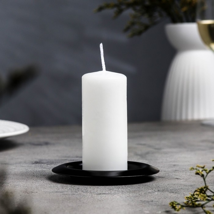 Подсвечник Подсвечник "Чашка" металл, 9,4х1,2 см, черный муар