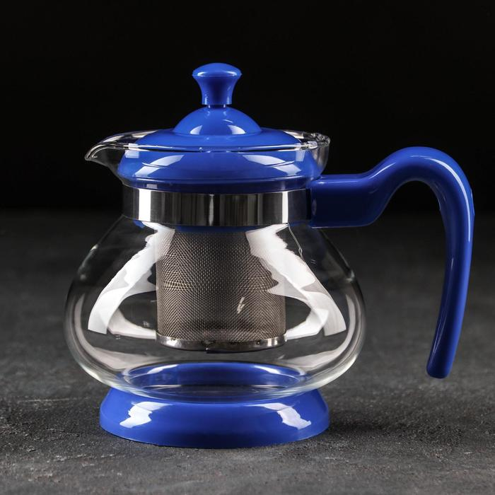 Чайник стеклянный заварочный «Мелодия», 750 мл, с металлическим ситом, цвет МИКС Чайник стеклянный заварочный «Мелодия», 750 мл, с металлическим ситом, цвет МИКС