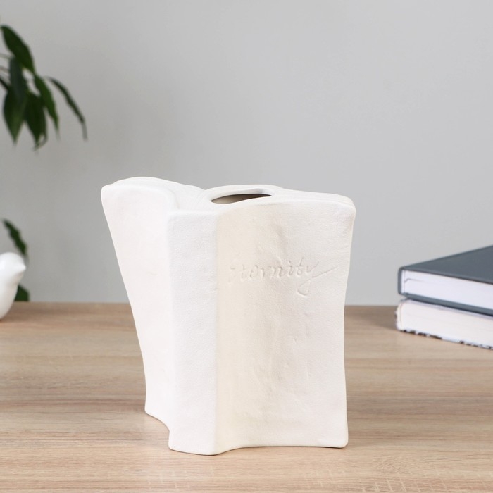 Ваза керамика настольная Ваза керамика настольная "Валентайн" притяжение, 16 см, белый