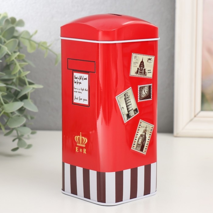 Копилка металл Копилка металл "Почтовые марки" МИКС 16х7х7 см