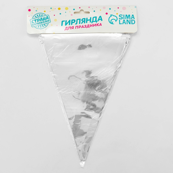 Гирлянда &laquo;Флажки&raquo;, 20 флажков, 10 метров, цвет серебристый