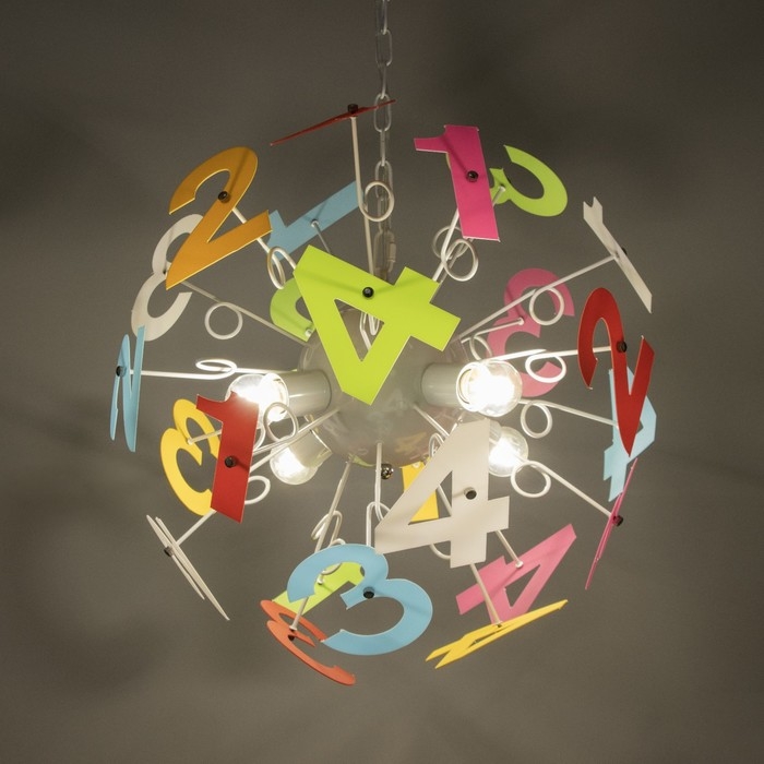 Люстра Люстра "Алфавит" 4хЕ27 40Вт цветной 56х56х70см