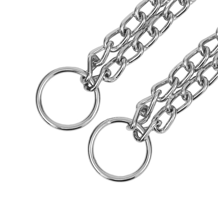 Ошейник - удавка металлический двухрядный, 55 см, толщина проволоки 2,5 мм Ошейник - удавка металлический двухрядный, 55 см, толщина проволоки 2,5 мм